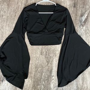 SHEIN S black crop bell sleeve - NWOT - never worn